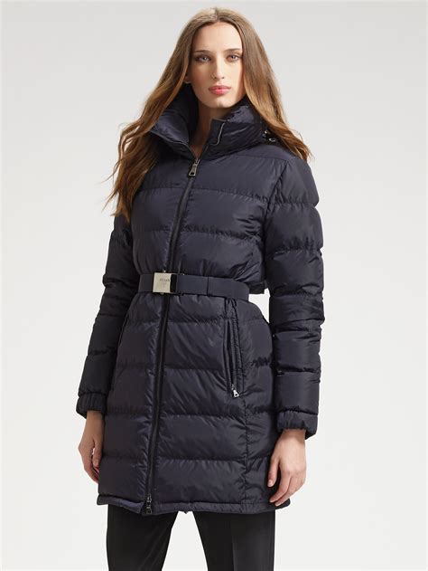 prada women's down coat.